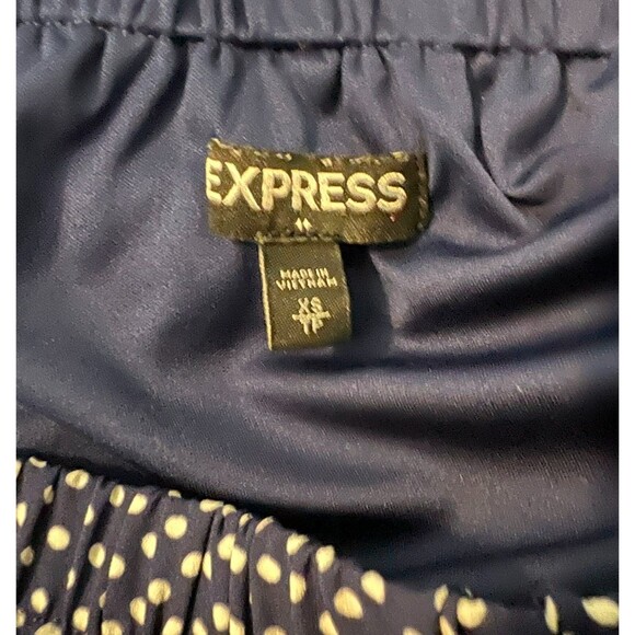 Express Navy On / Off Shoulder Mini Dress  XS  Shift  Date Night Dark Romantic - Picture 6 of 10